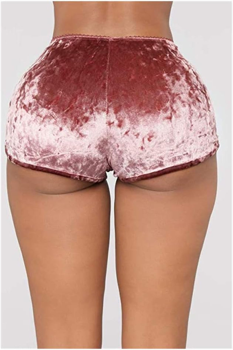 Velvet 2 Piece Spaghetti Strap Sleeveless Crop Top Camisole and Shorts Sleepwear
