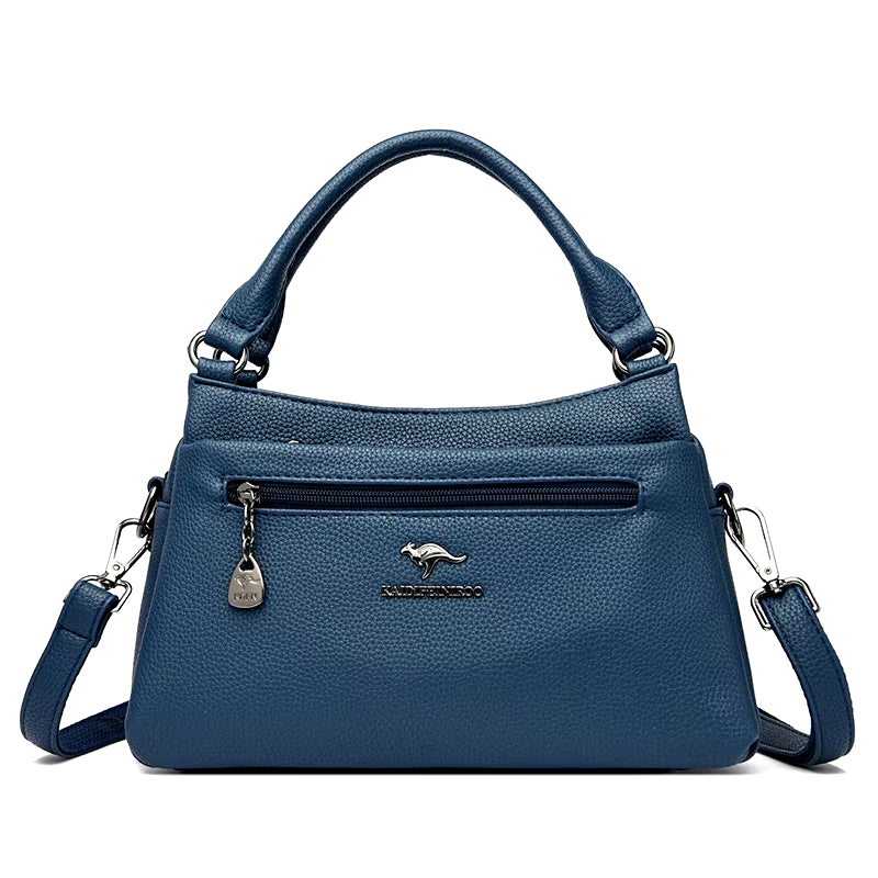 Elegant Luxury Top Layer Cowhide Handbag Solid Color Designer Brand