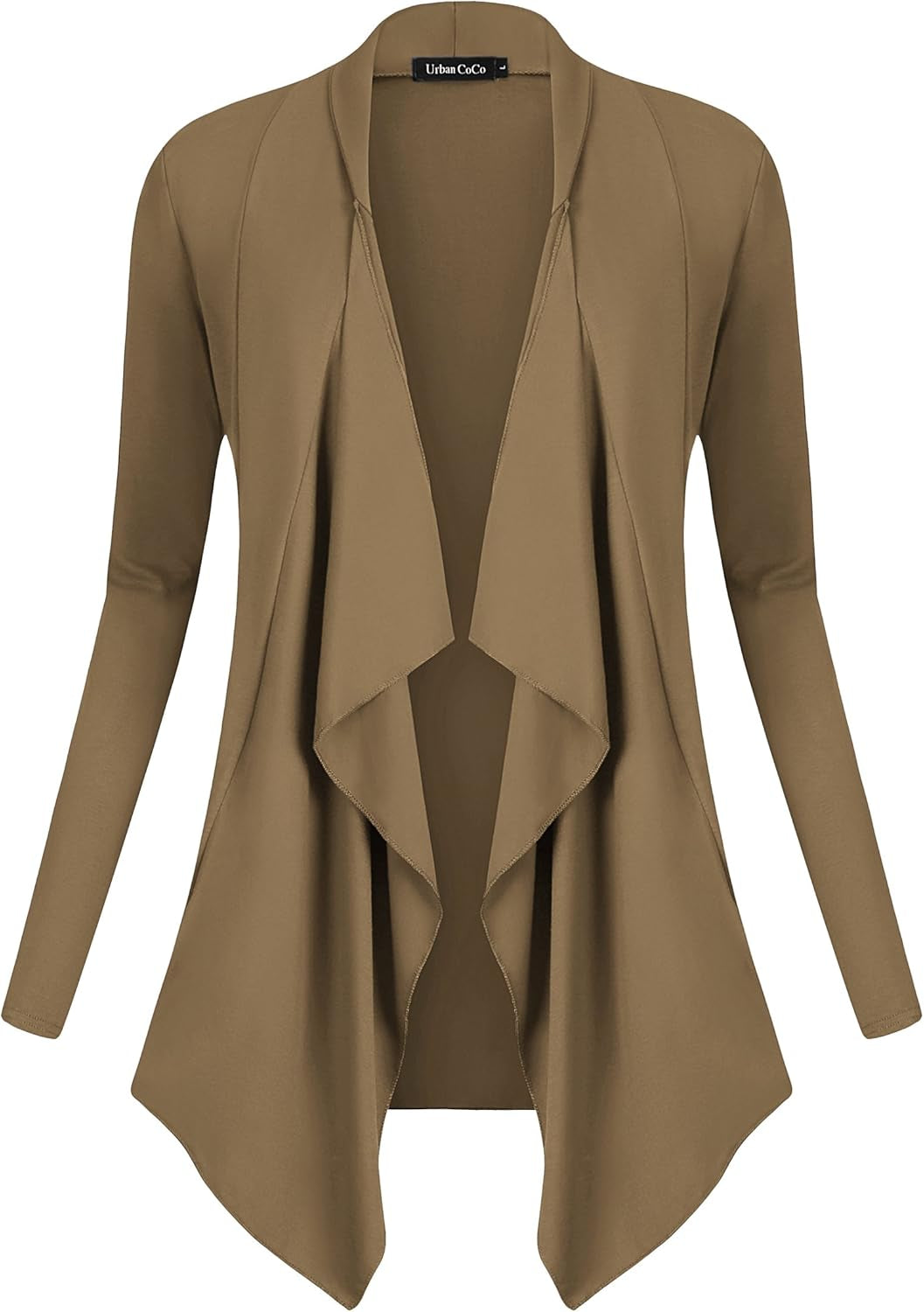 Long Sleeve Open Front Drape Cardigan Loose