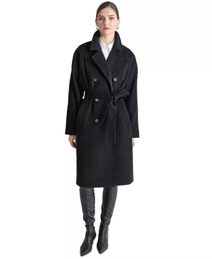 Double-Breasted Belt Wrap Coat