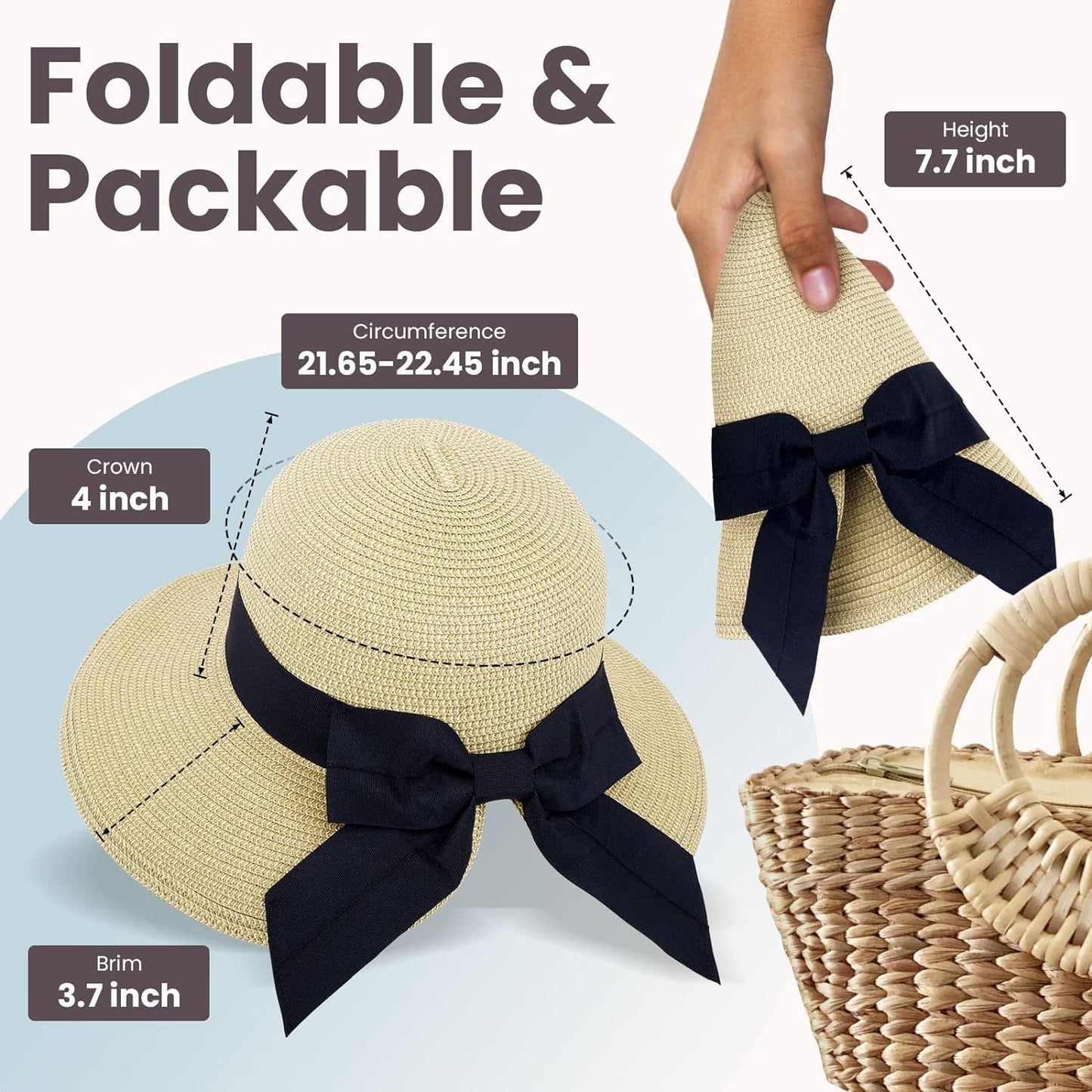 Lightweight Foldable/Packable Beach Sun Hat