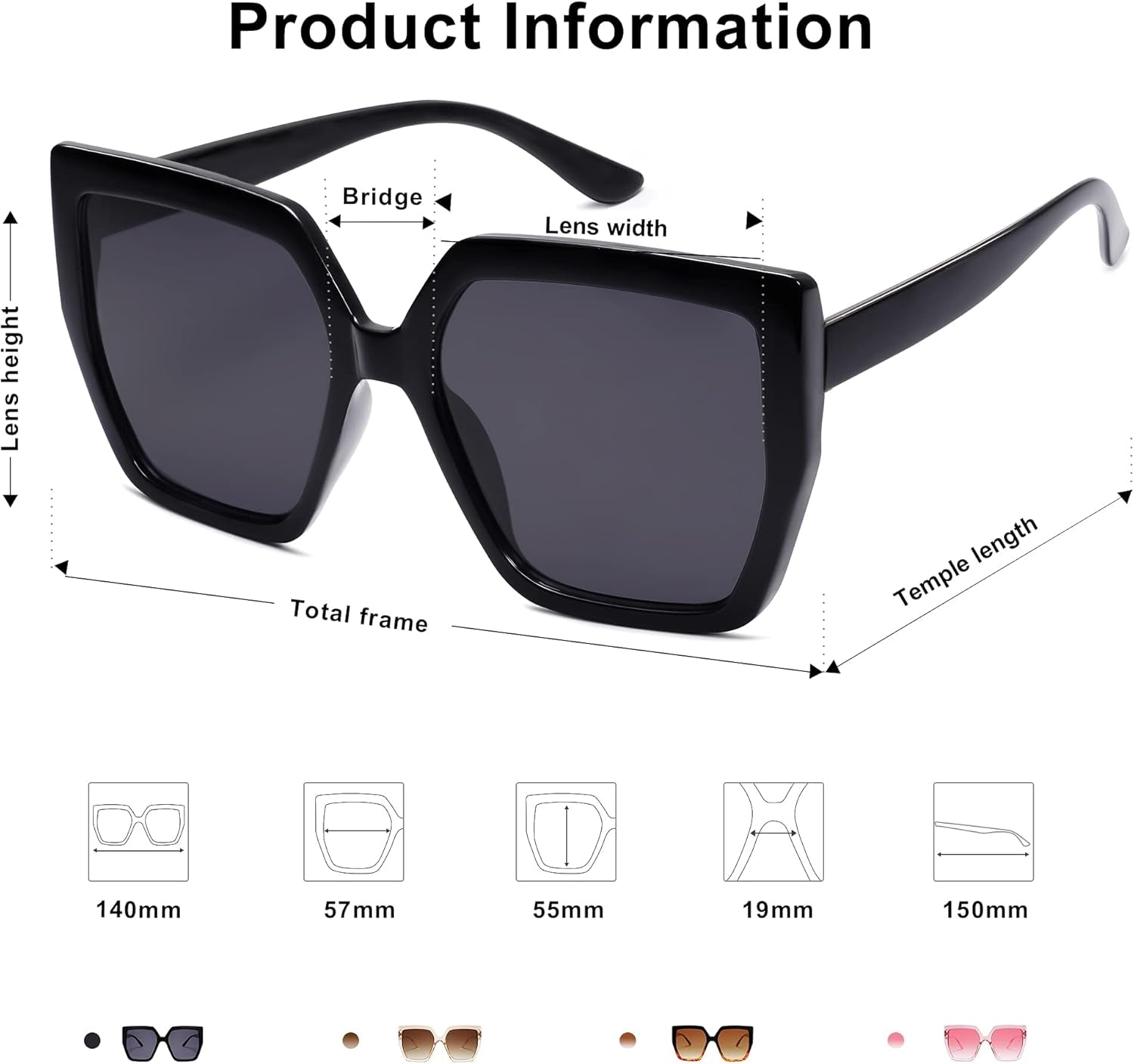 Trendy Horned Rim Thick Sunglasses Modern Hipster Fashion