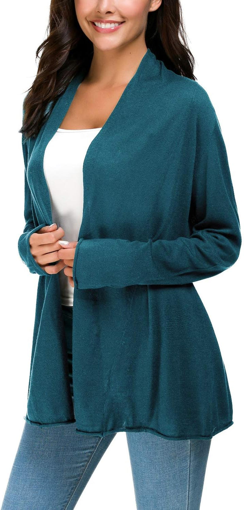 Long Sleeve Open Front Casual Thin Cardigan