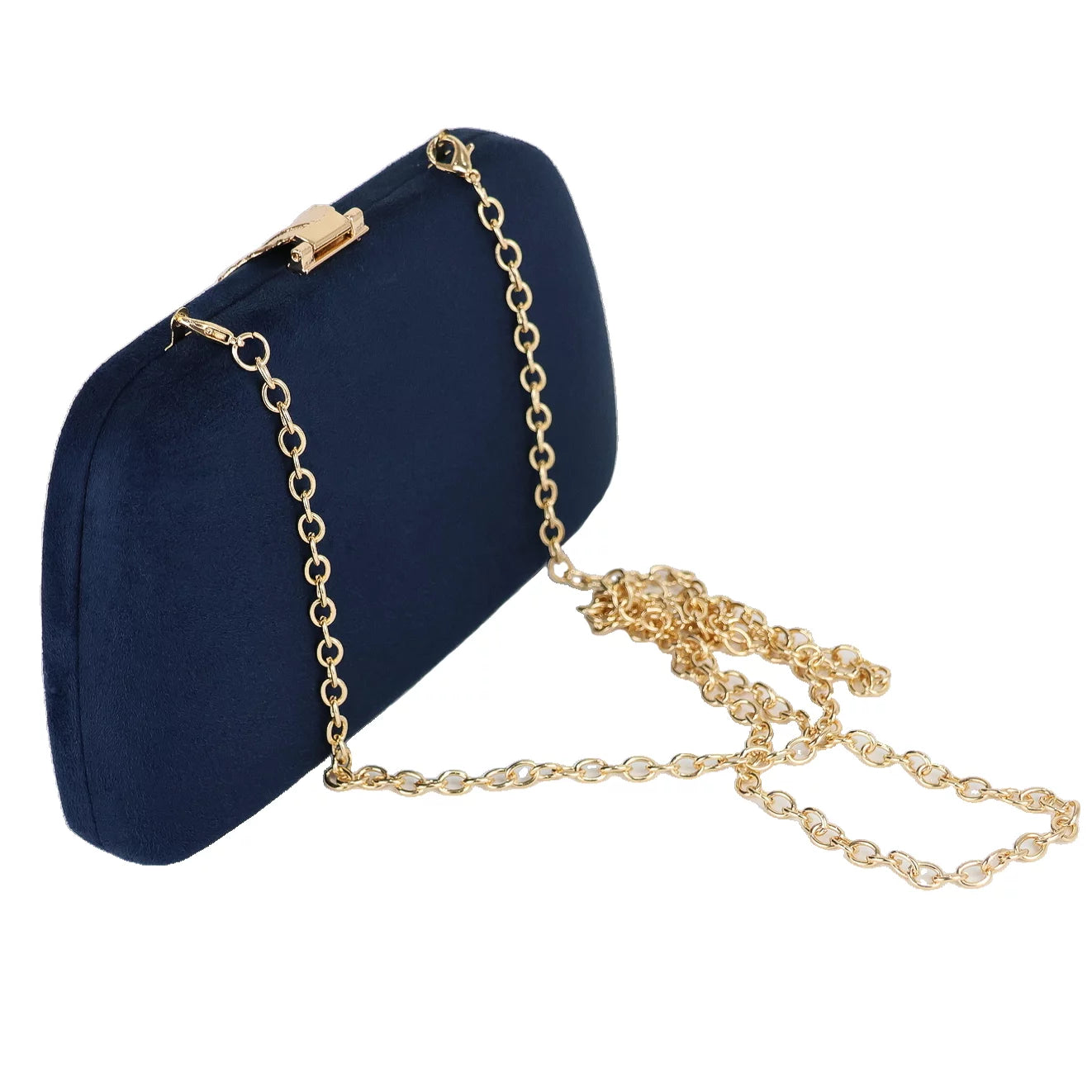 Faux Suede Soild Clutch Handbag