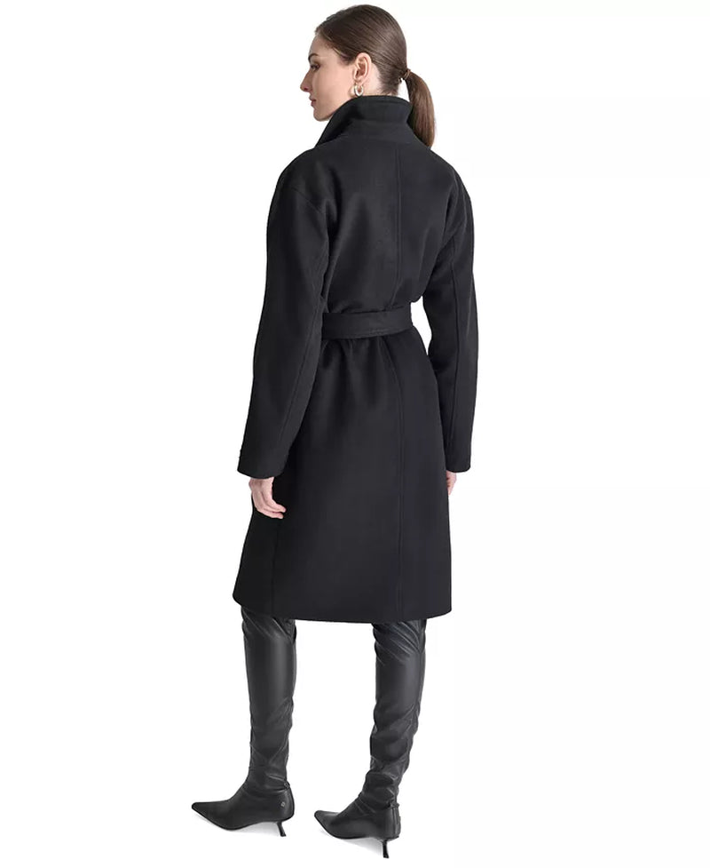 Double-Breasted Belt Wrap Coat