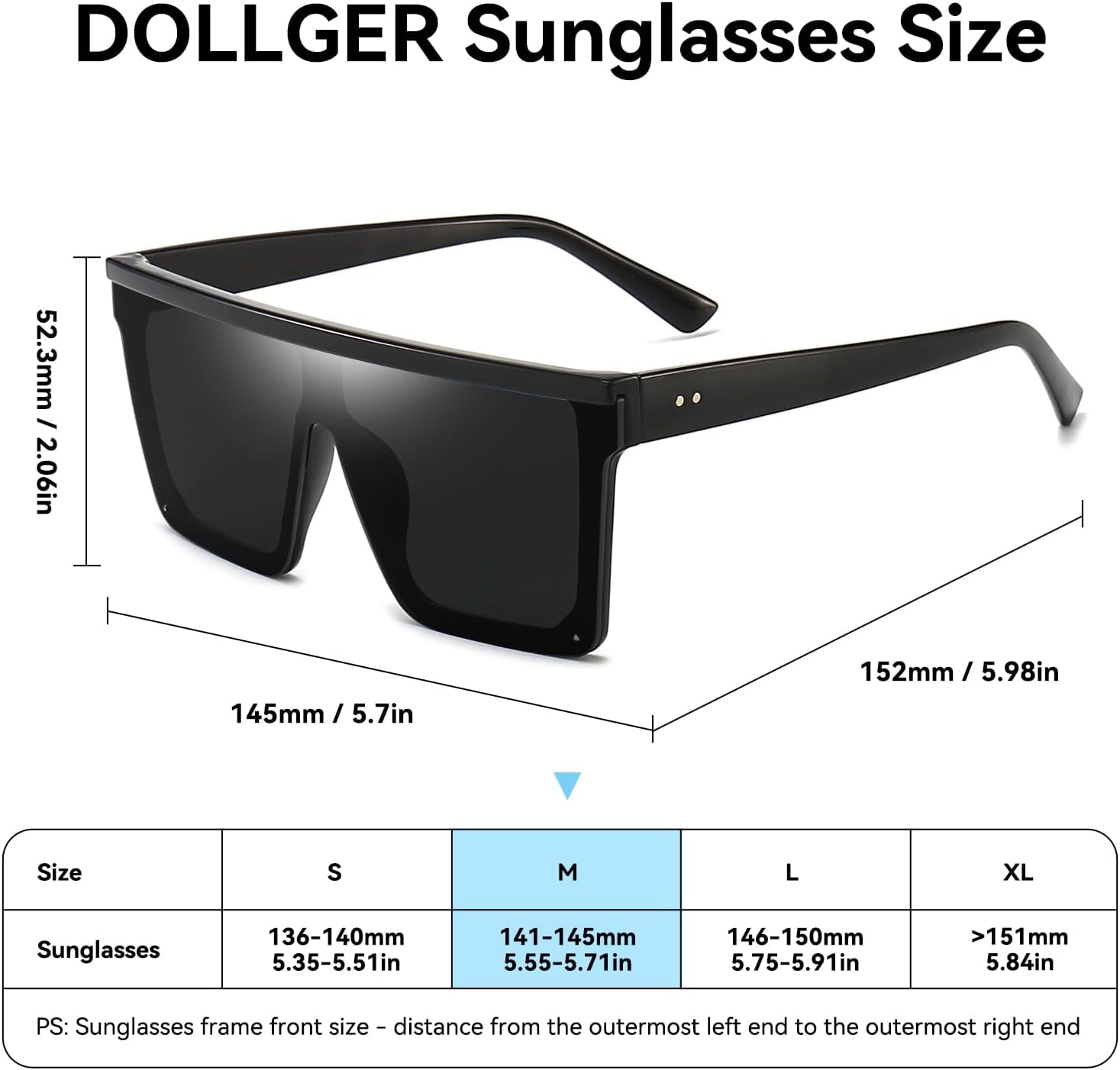 Square Oversized Sunglasses Flat Top 