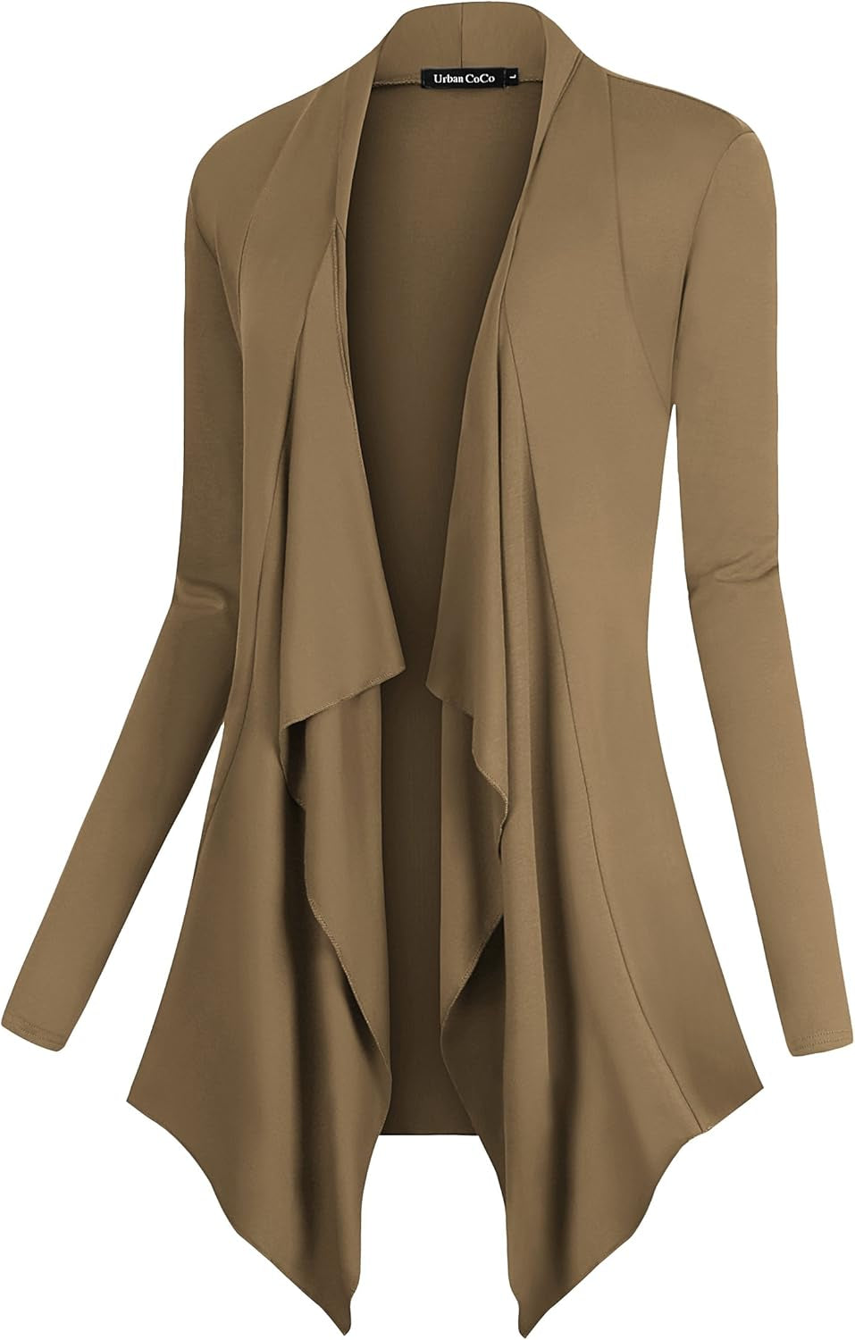 Long Sleeve Open Front Drape Cardigan Loose 