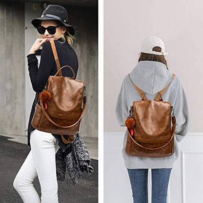 Backpack Purse Leather Anti-Theft Shoulder Bag Fashion