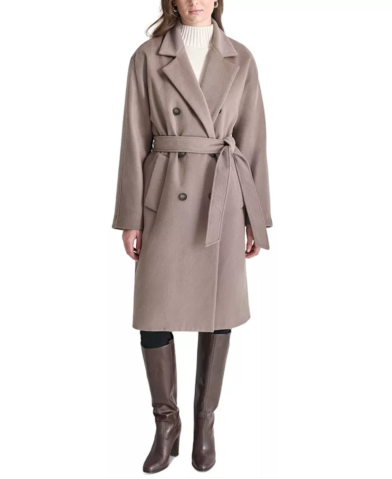 Double-Breasted Belt Wrap Coat