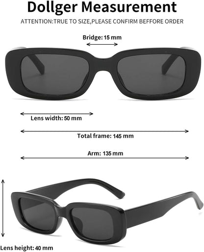 Trendy Rectangle Retro Fashion Sunglasses 