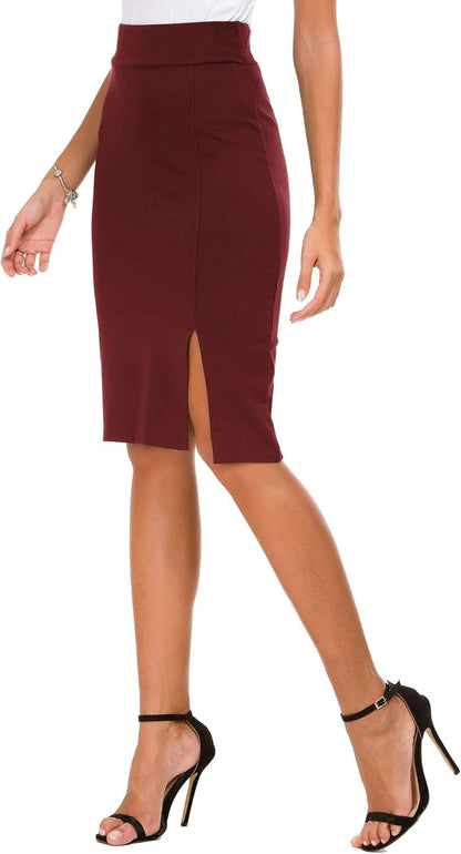 Pencil Skirt Bodycon Business Side Slit 