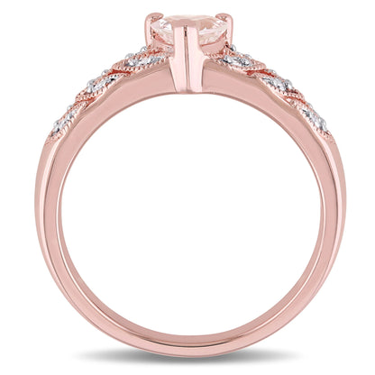 Morganite Rose Gold Plated Ring