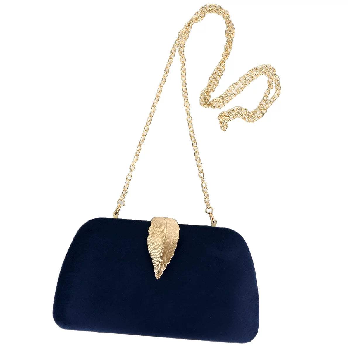 Faux Suede Soild Clutch Handbag