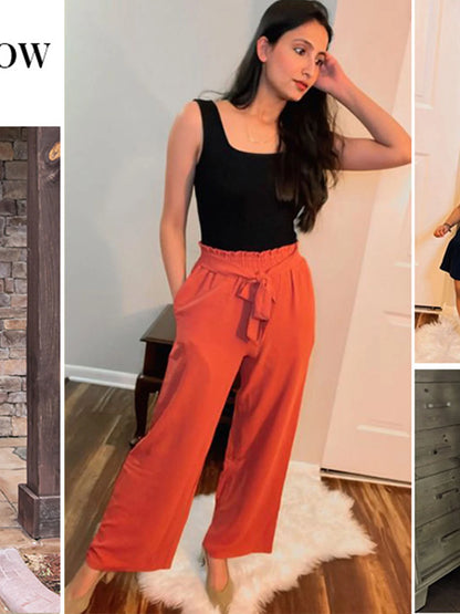 Office Casual Wide Leg Pants High Waisted Loose Flowy Beach Palazzo Pants