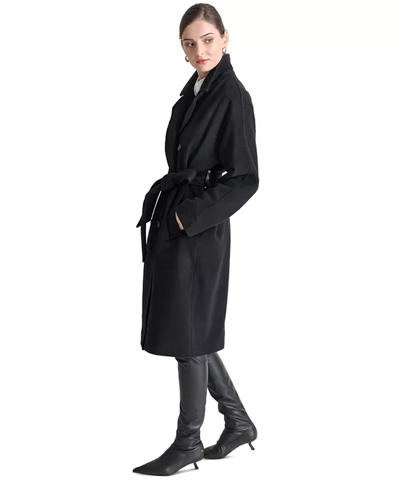 Double-Breasted Belt Wrap Coat