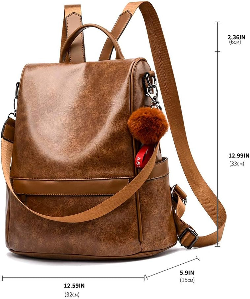 Backpack Purse Leather Anti-Theft Shoulder Bag Fashion