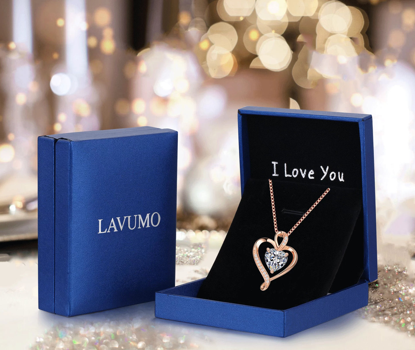 Heart Necklaces 925 Sterling Silver Pendant Necklace Rose Gold White Gold/14K Gold Plated Love Necklace  18"+2"