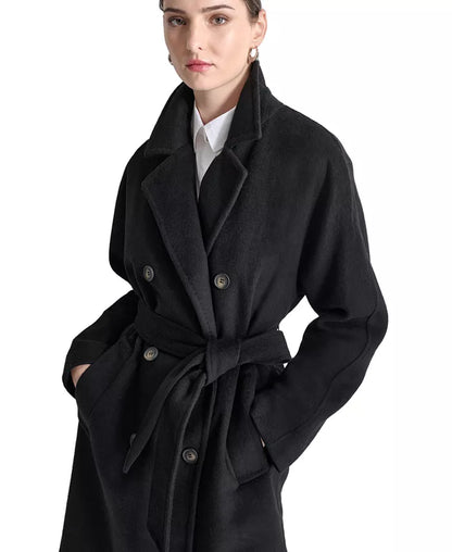 Double-Breasted Belt Wrap Coat