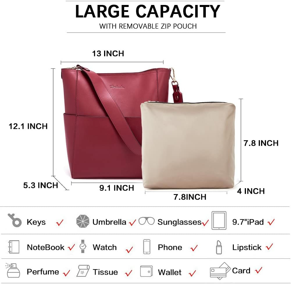 Elegant Luxury Leather Designer Tote Shoulder Handbag