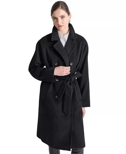 Double-Breasted Belt Wrap Coat