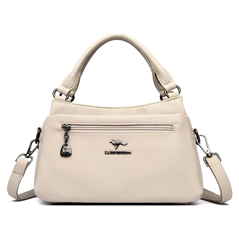 Elegant Luxury Top Layer Cowhide Handbag Solid Color Designer Brand 